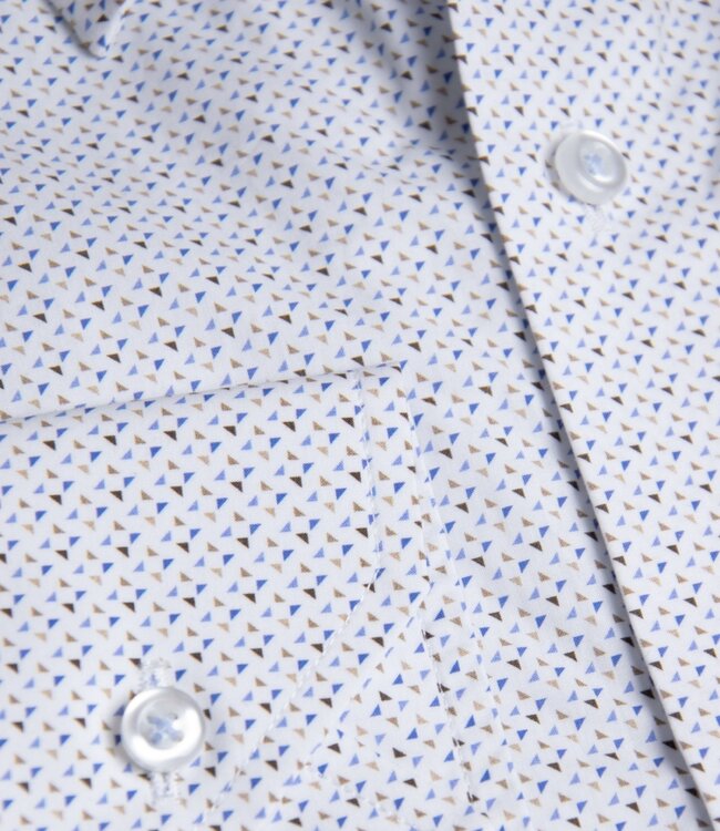 Wit slim fit hemd met fijne print 2