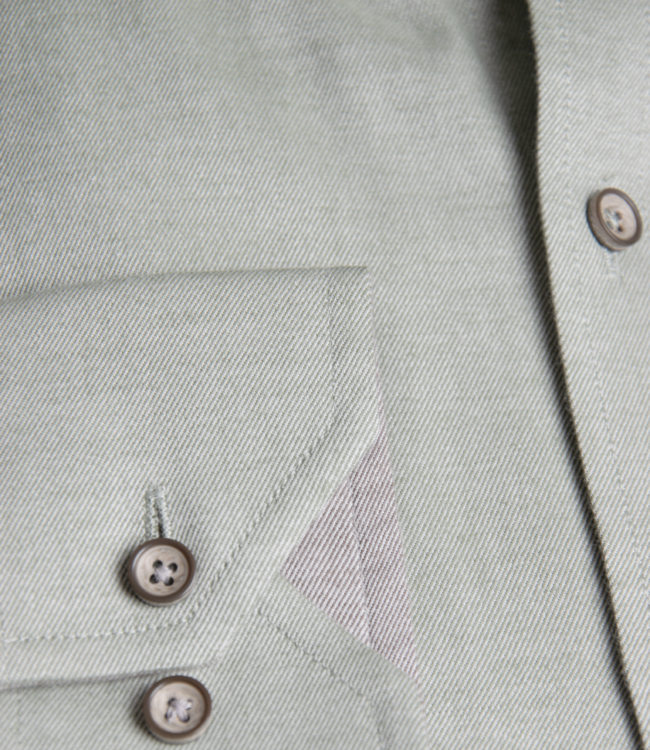 Mosgroen hemd brushed twill 2