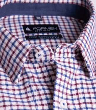 FORMEN Rood-blauw geruit hemd flanel