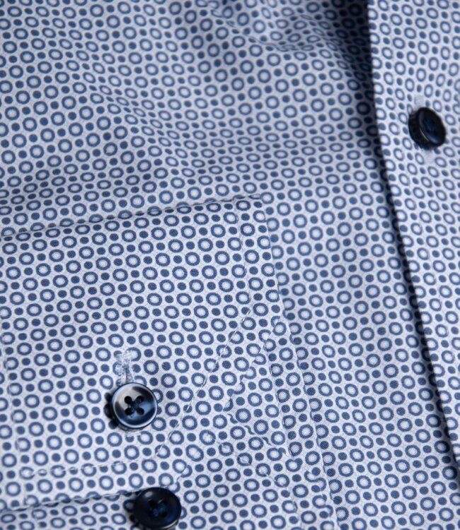 Blauw printhemd poplin 2