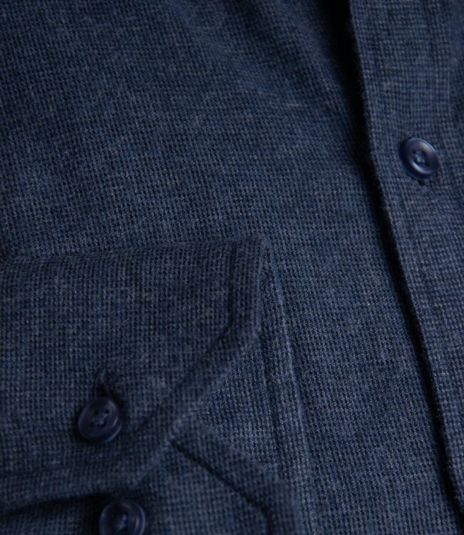 Slim fit donkerblauw hemd flanel 2