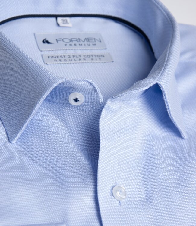PREMIUM lichtblauw regular fit hemd - 2-ply 1