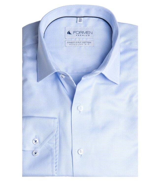 PREMIUM lichtblauw regular fit hemd - 2-ply 3