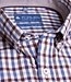 FORMEN Slim fit jeansblauw-bruin geruit hemd