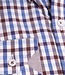 Slim fit jeansblauw-bruin geruit hemd 2 thumbnail