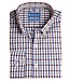 Slim fit jeansblauw-bruin geruit hemd 3 thumbnail