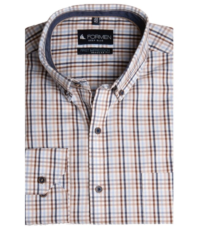 Beige-camel geruit hemd 3