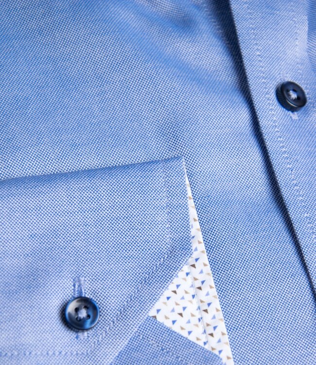 Effen blauw hemd met structuur 2