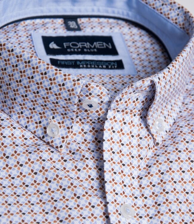 Roest-oranje printhemd 1