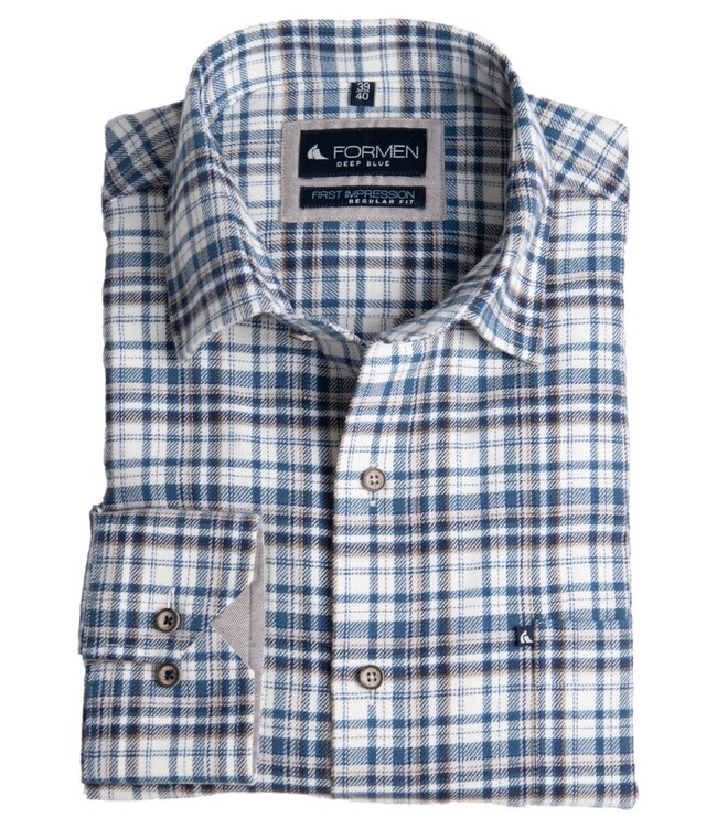 Petrolblauw houthakkershemd 3