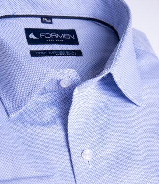 FORMEN Lichtblauw hemd woven structure