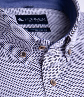 FORMEN Hemd met all-over print poplin
