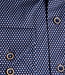 Donkerblauw slim fit hemd met driehoek print 2 thumbnail