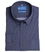 Donkerblauw slim fit hemd met driehoek print 3 thumbnail