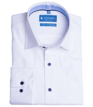 FORMEN Piekfijn wit slim fit hemd