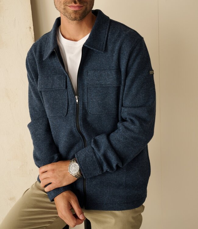 Stijlvol sweat cardigan donkerblauw 1