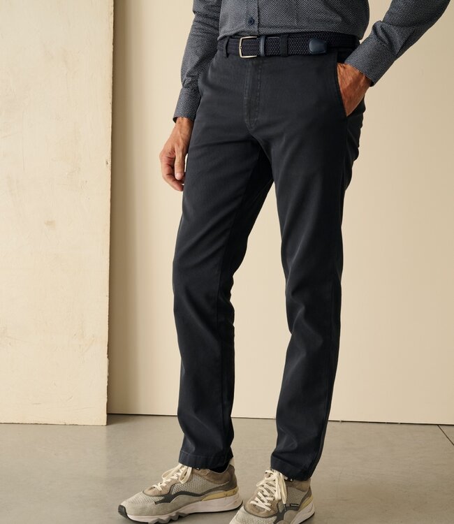 chino broek dobby stretch navy 1