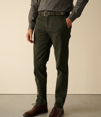 FORMEN chino broek dobby stretch olive