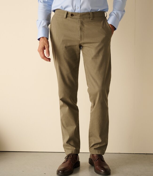 chino broek dobby stretch light taupe 1