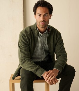 FORMEN Cardigan met rits - wolmix groen