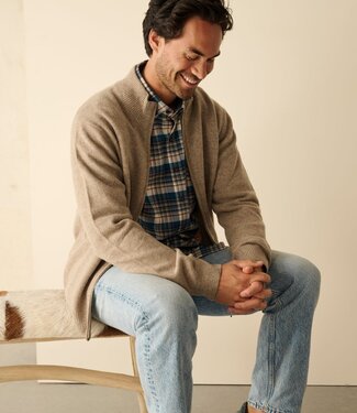 FORMEN Cardigan met rits - wolmix beige