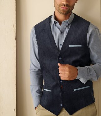 FORMEN waistcoat rib navy