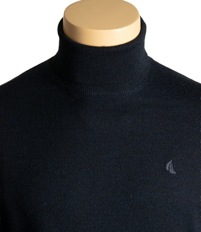 Fijne rolkraagtrui - merino navy 5