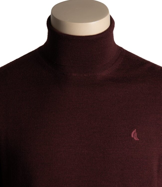 Fijne rolkraagtrui - merino bordeaux 4