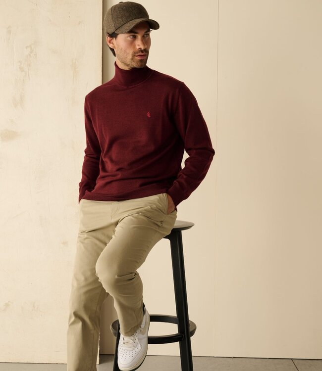 Fijne rolkraagtrui - merino bordeaux 3