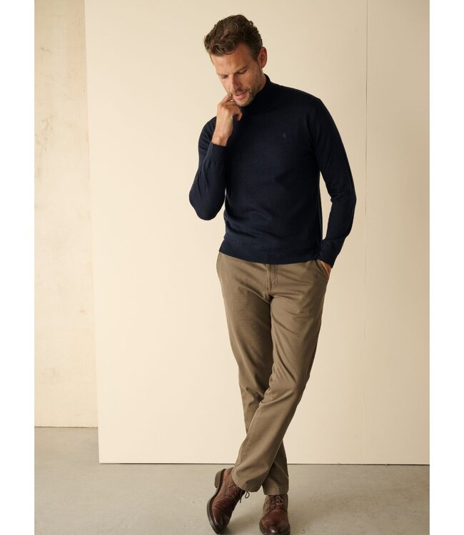 Fijne rolkraagtrui - merino navy 3