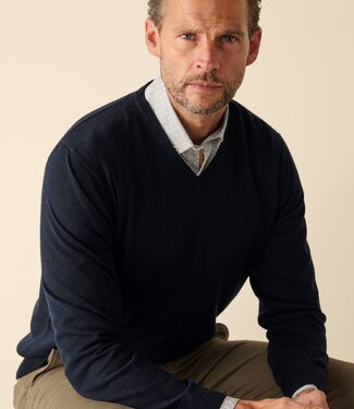 FORMEN V-hals trui - merino navy