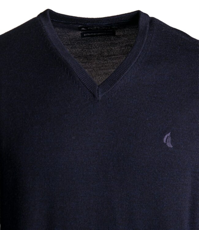 V-hals trui - merino navy 5