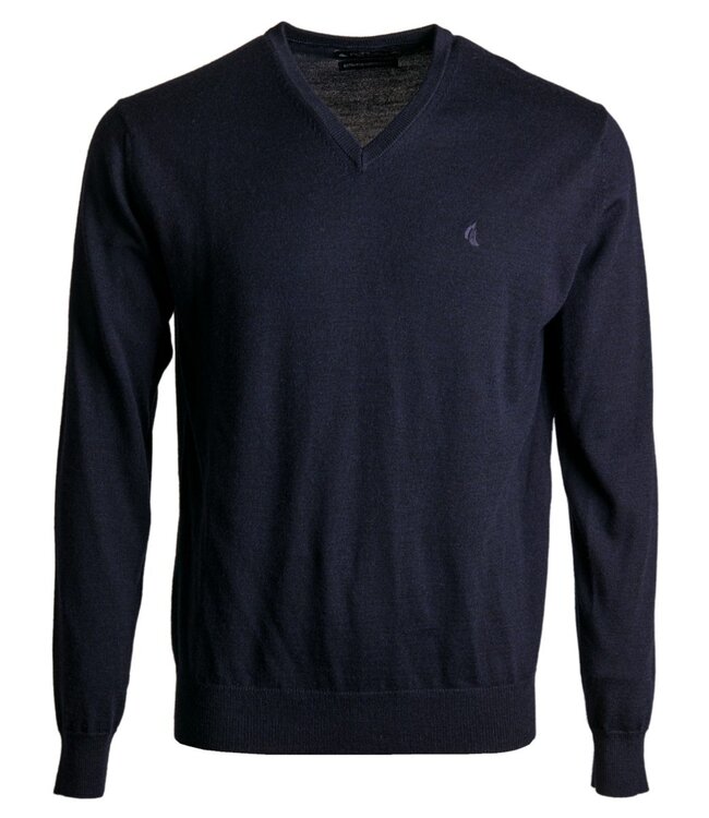 V-hals trui - merino navy 4
