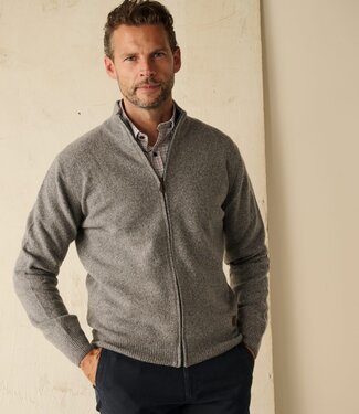 FORMEN Cardigan met rits - wolmix grijs