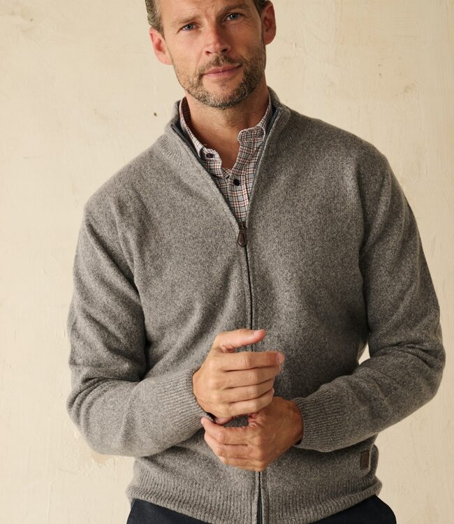 Cardigan met rits - wolmix grijs 4