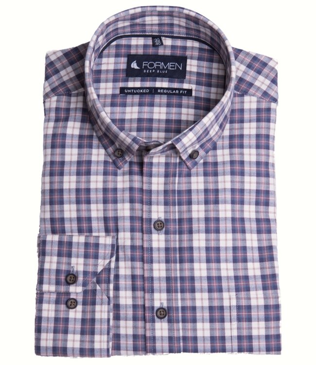 Bordeaux geruit hemd in twill katoen 5