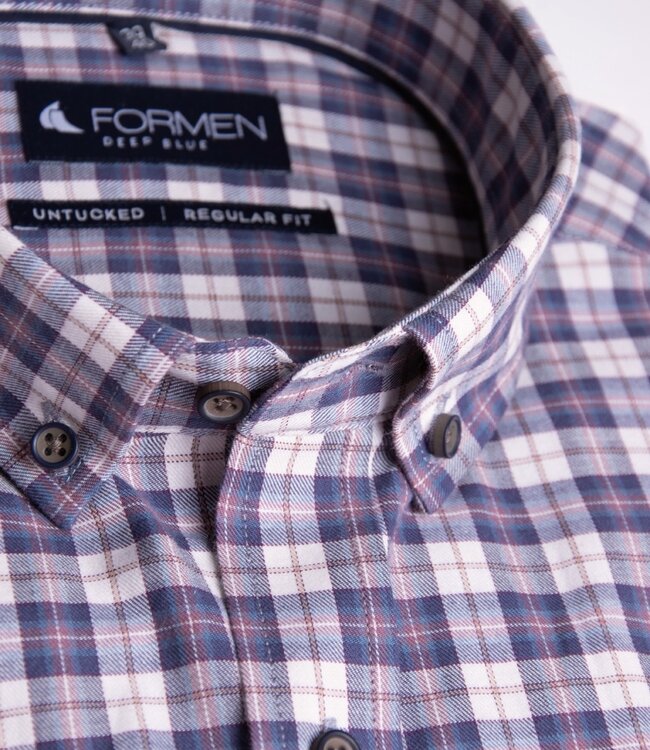 Bordeaux geruit hemd in twill katoen 6