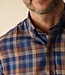 Bruin-blauw twill geruit hemd 2 thumbnail
