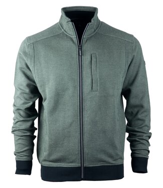 FORMEN Sweater cardigan met rits – interlock groen