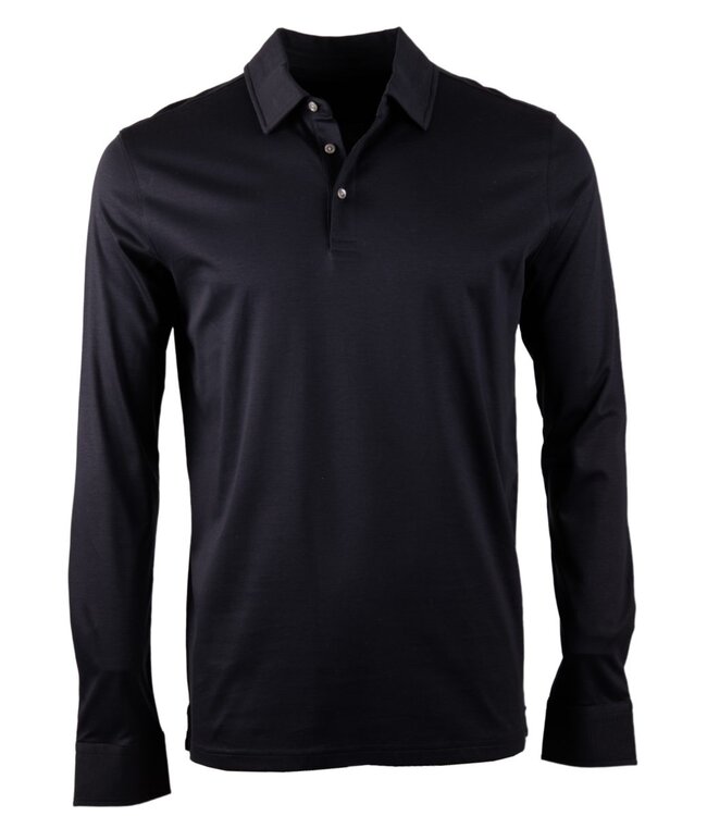 Polo lange mouwen liquid cotton navy 4