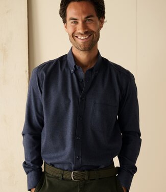 FORMEN Wooltouch hemd blauw flanel