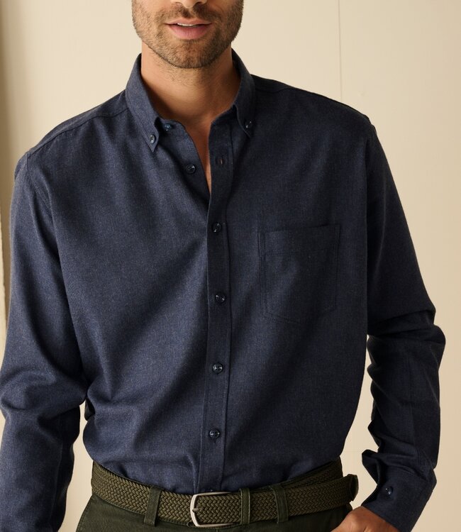 Wooltouch hemd blauw flanel 3