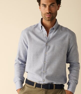 FORMEN Lichtblauw woolblend hemd