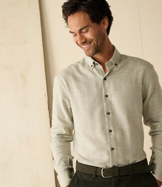 FORMEN Lichtgroen woolblend hemd
