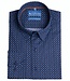 Slim fit donkerblauw hemd met oranje accent 2 thumbnail