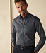 Donkerblauw hemd met rode print poplin 5 thumbnail