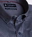 Donkerblauw hemd met rode print poplin 3 thumbnail