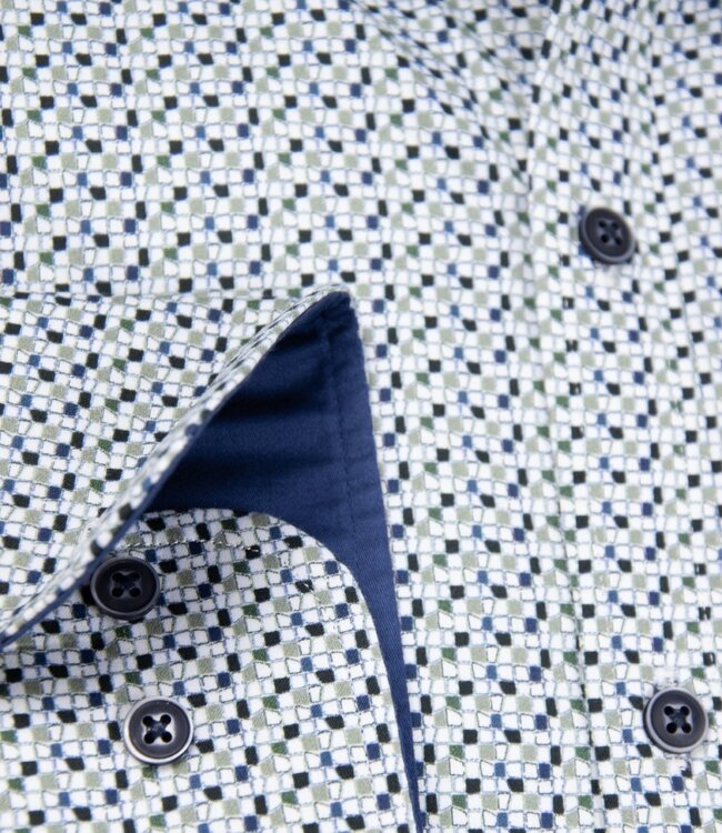 Groen hemd met all-over print 2