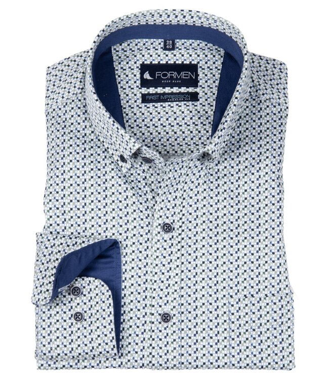 Groen hemd met all-over print 3