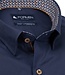 FORMEN Donkerblauw hemd met camel accent